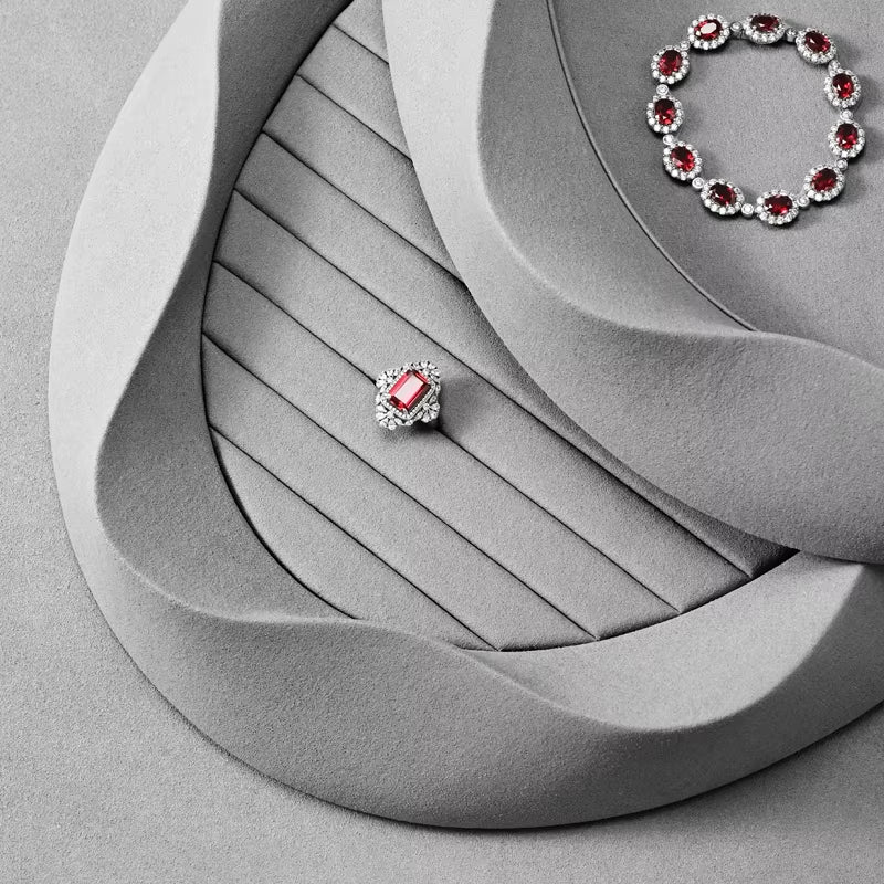 Gray Microfiber Jewelry Display Tray