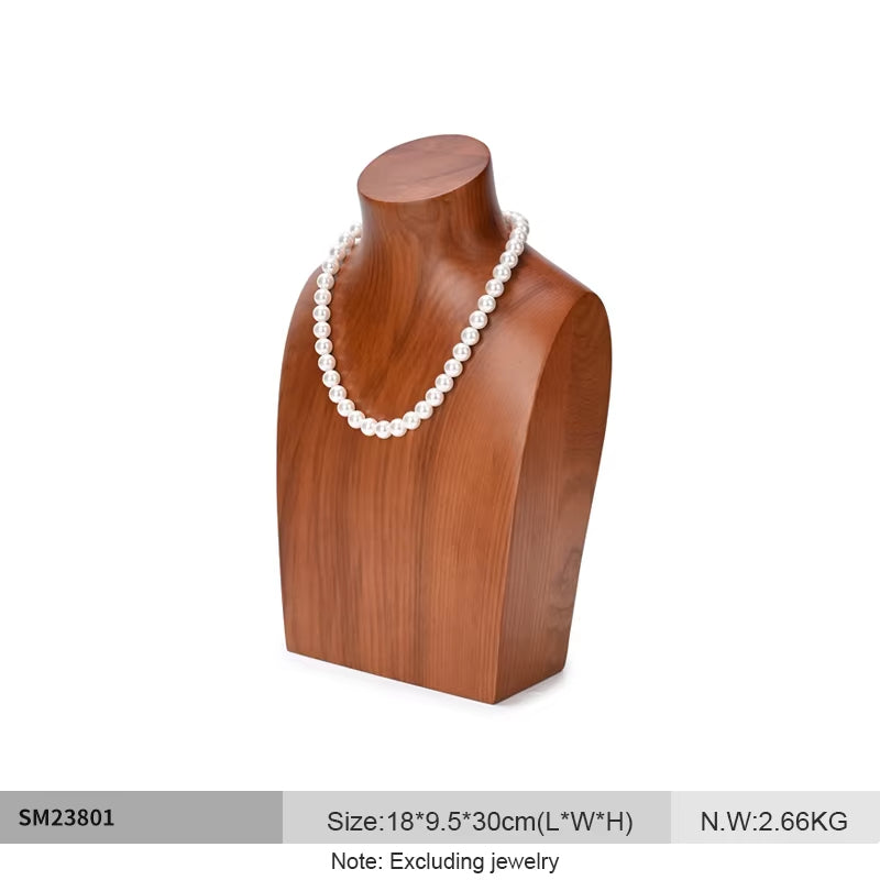 Wooden Jewelry Display Bust
