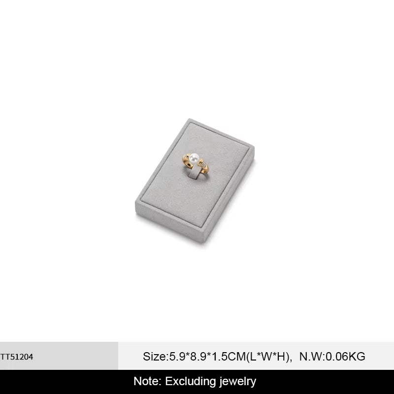 Gray Microfiber Jewelry Display Stand