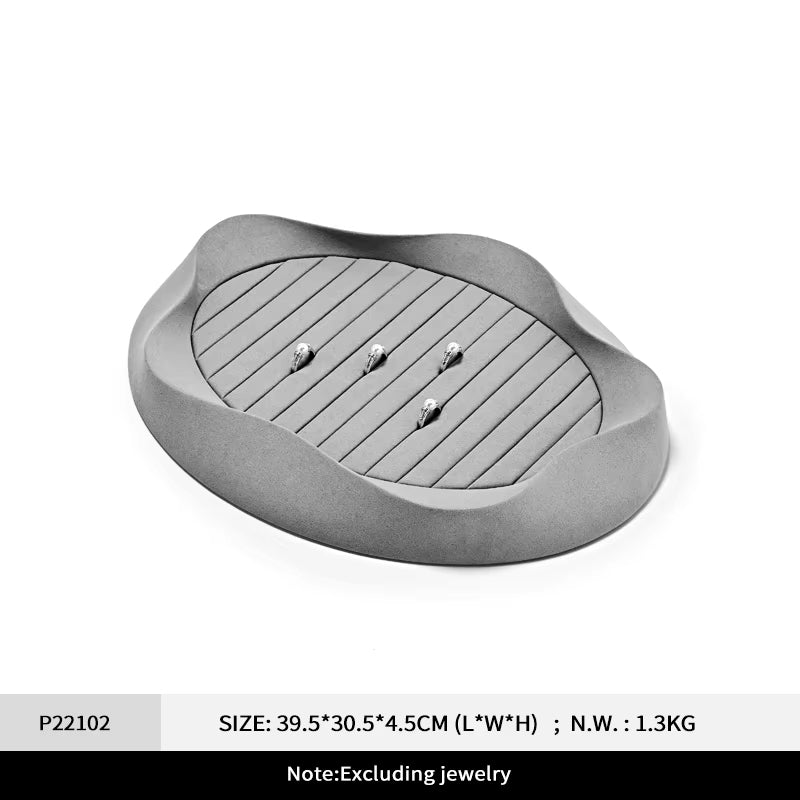 Gray Microfiber Jewelry Display Tray