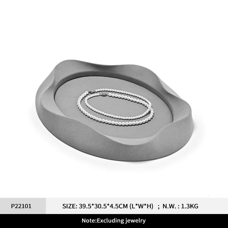 Gray Microfiber Jewelry Display Tray