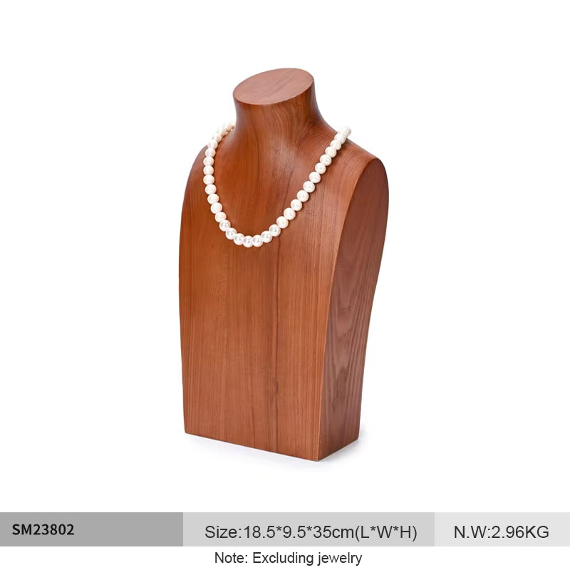 Wooden Jewelry Display Bust