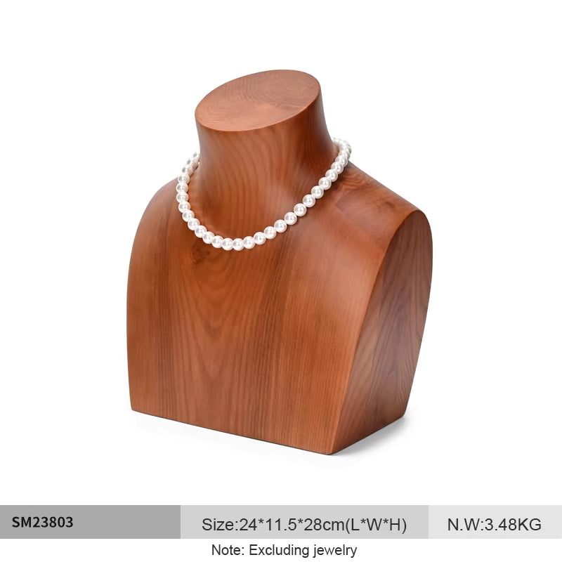 Wooden Jewelry Display Bust