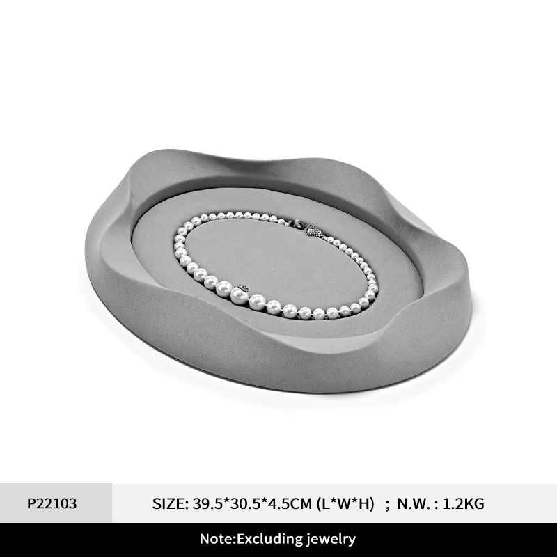 Gray Microfiber Jewelry Display Tray