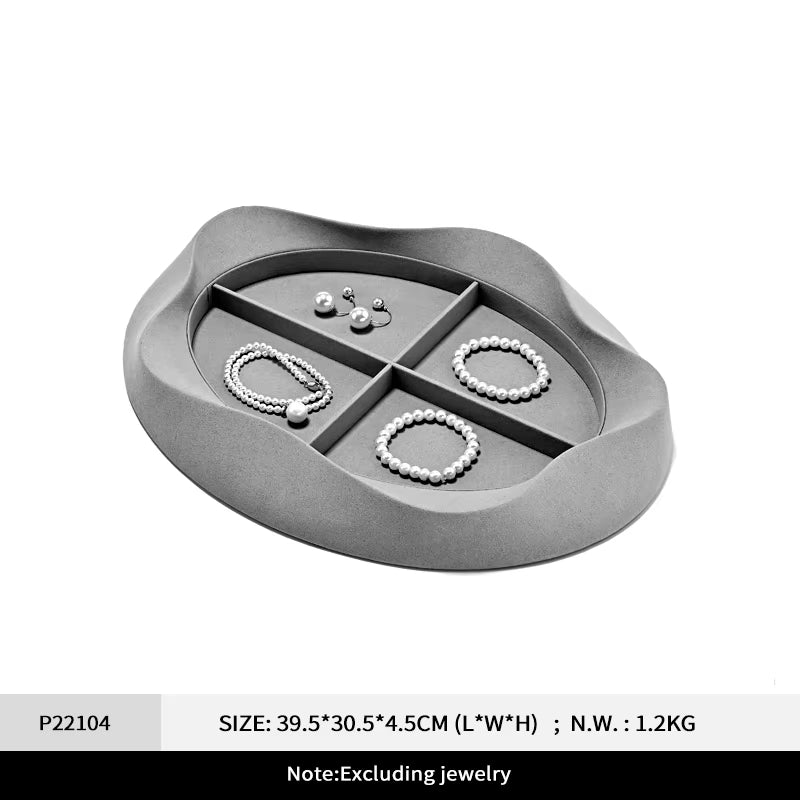 Gray Microfiber Jewelry Display Tray