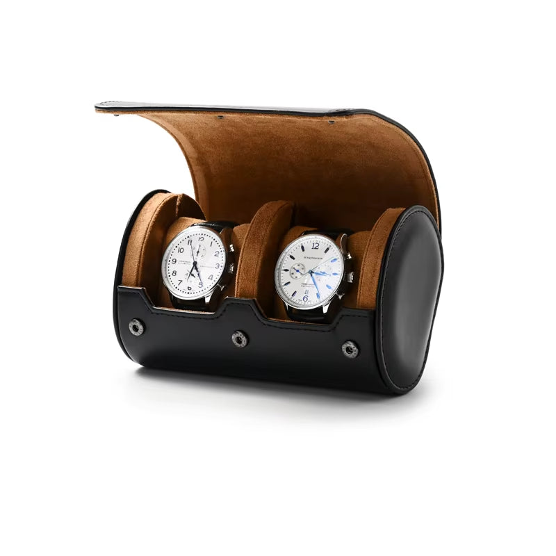 Brown PU Leather Velvet Watch Pouch