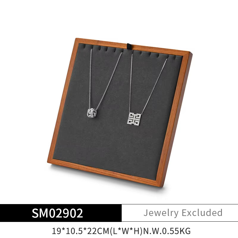 Gray Wooden Jewelry Display Stand