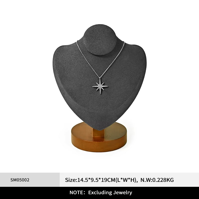 Gray Wooden Jewelry Display Stand