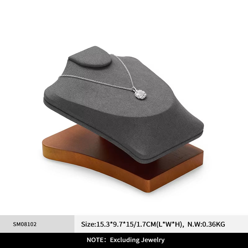 Gray Wooden Jewelry Display Stand