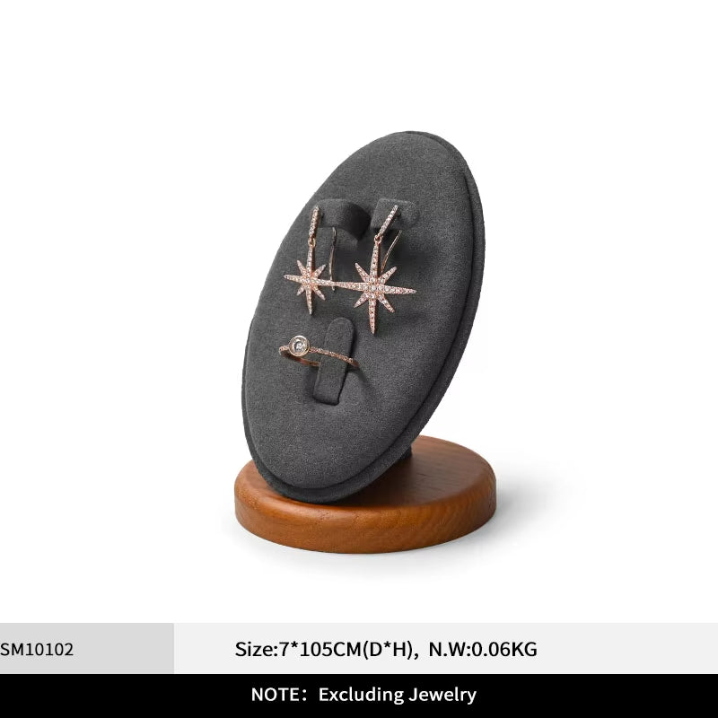 Gray Wooden Jewelry Display Stand