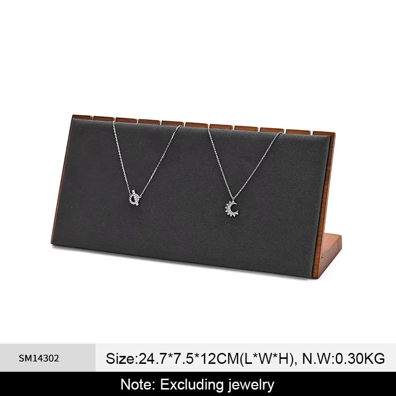 Gray Wooden Jewelry Display Stand