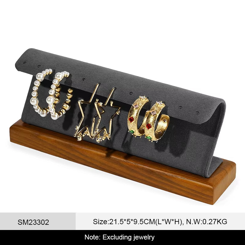 Gray Wooden Jewelry Display Stand