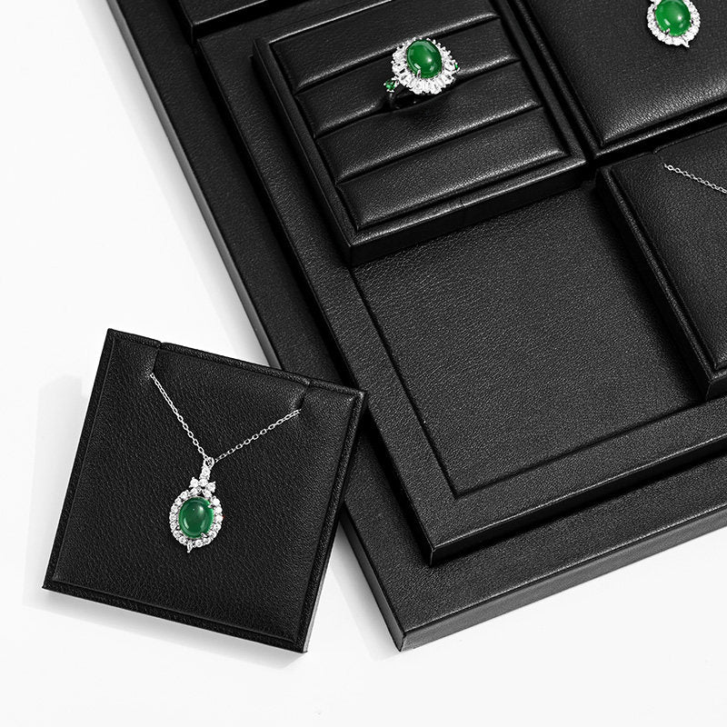 Black Leather Jewelry Display Set