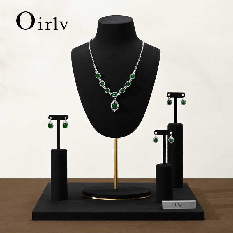Black Microfiber Jewelry Display Set