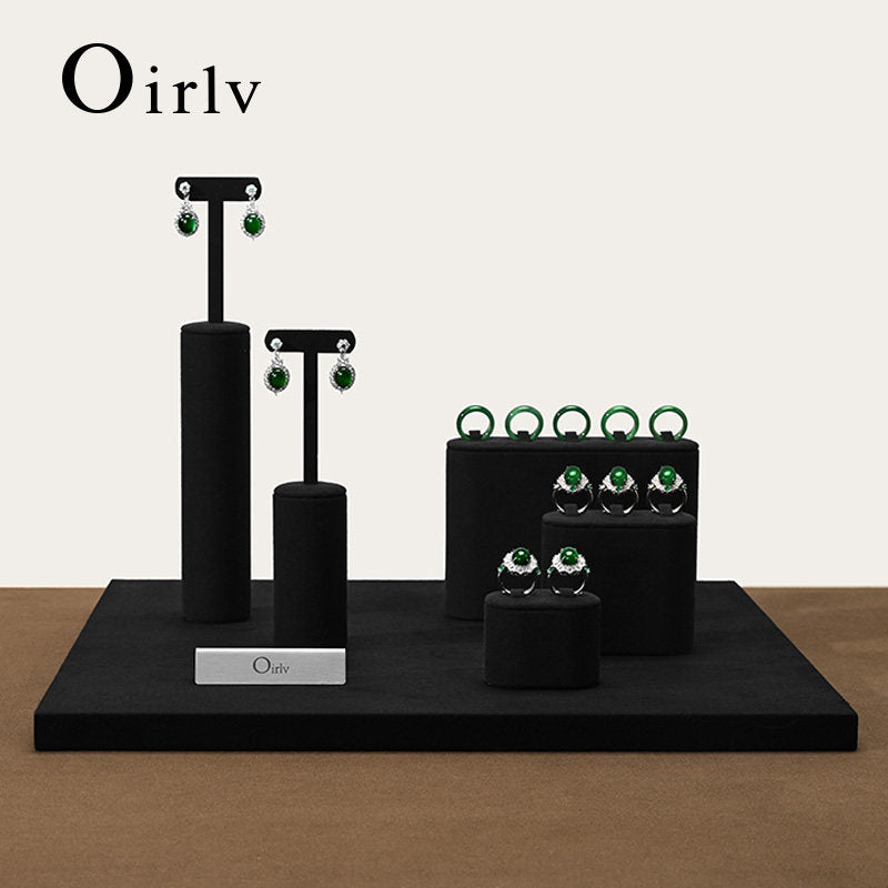 Black Microfiber Jewelry Display Set