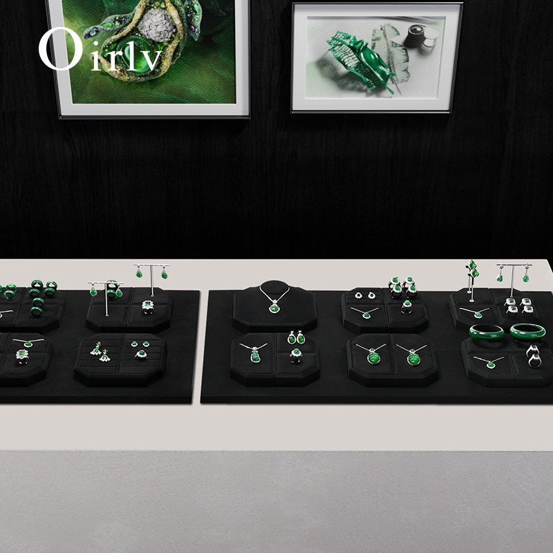 Black Microfiber Jewelry Display Set