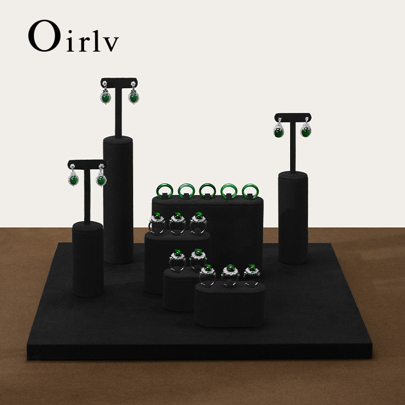 Black Microfiber Jewelry Display Set