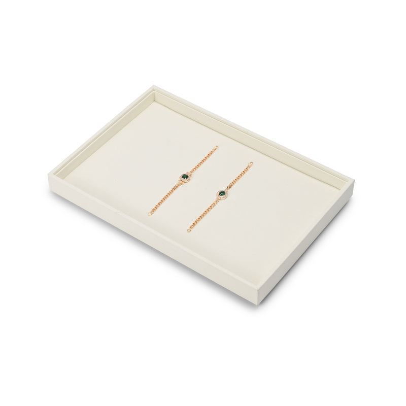 Beige Microfiber Jewelry Display Tray