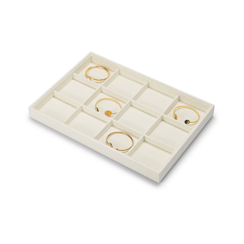 Beige Microfiber Jewelry Display Tray