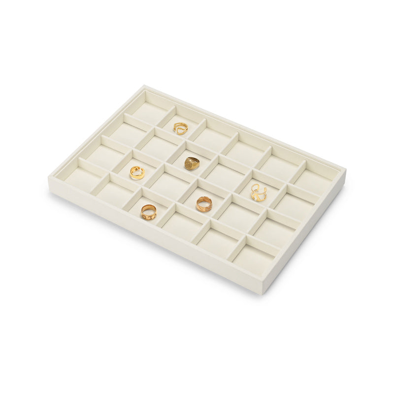 Beige Microfiber Jewelry Display Tray