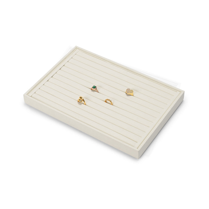 Beige Microfiber Jewelry Display Tray