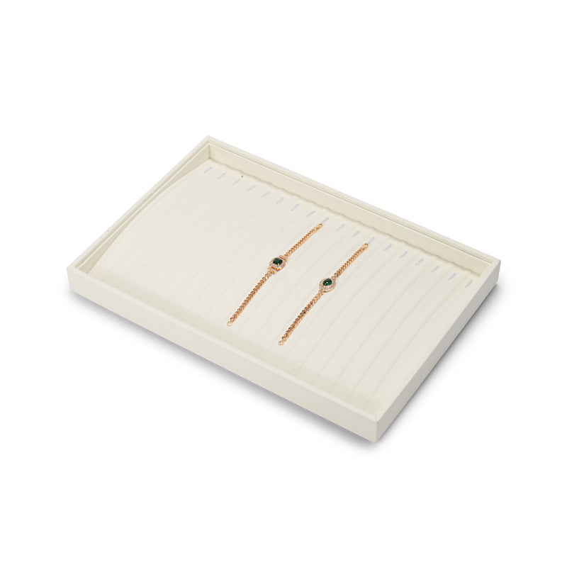 Beige Microfiber Jewelry Display Tray