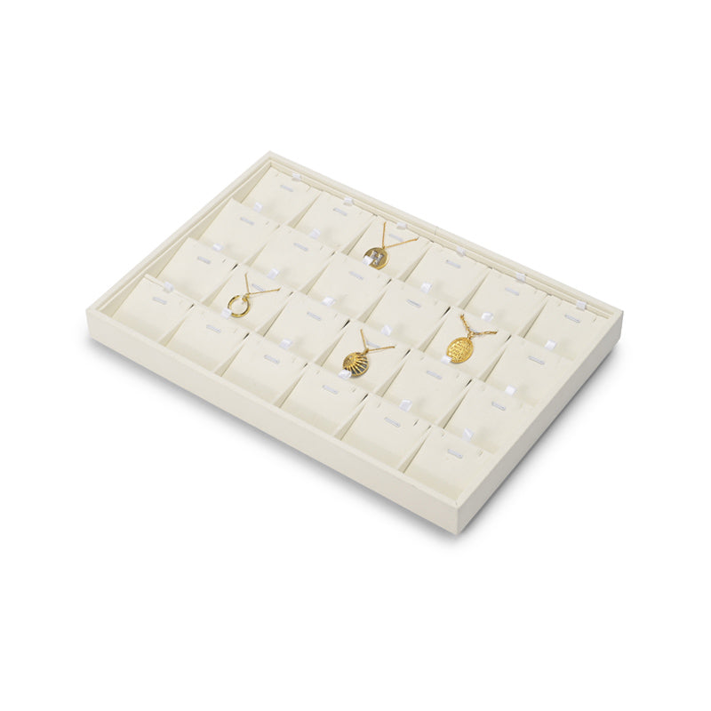 Beige Microfiber Jewelry Display Tray