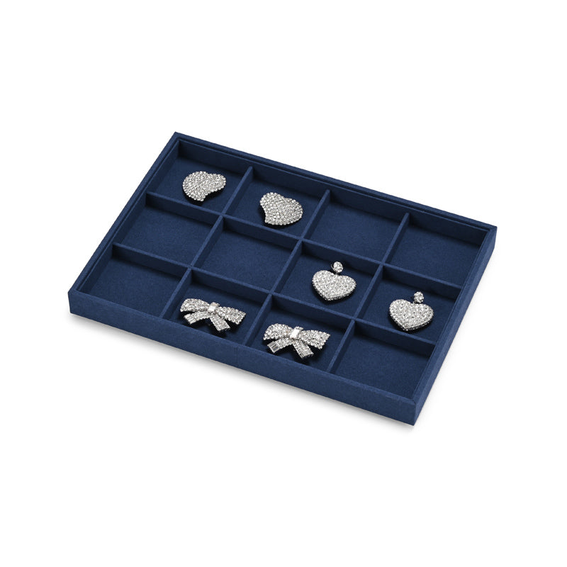 Blue Microfiber Jewelry Display Tray