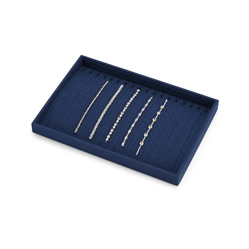 Blue Microfiber Jewelry Display Tray