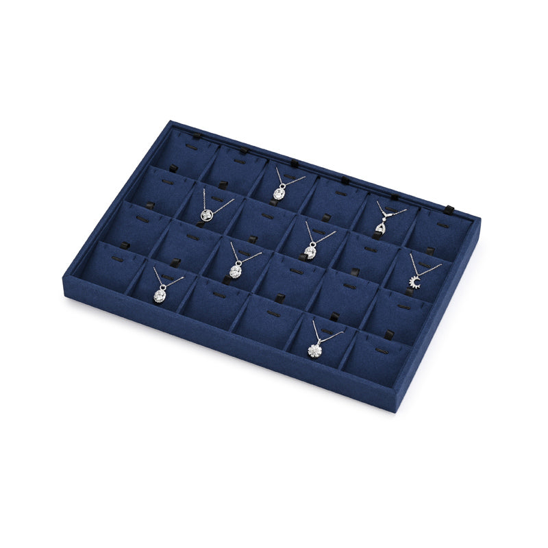 Blue Microfiber Jewelry Display Tray