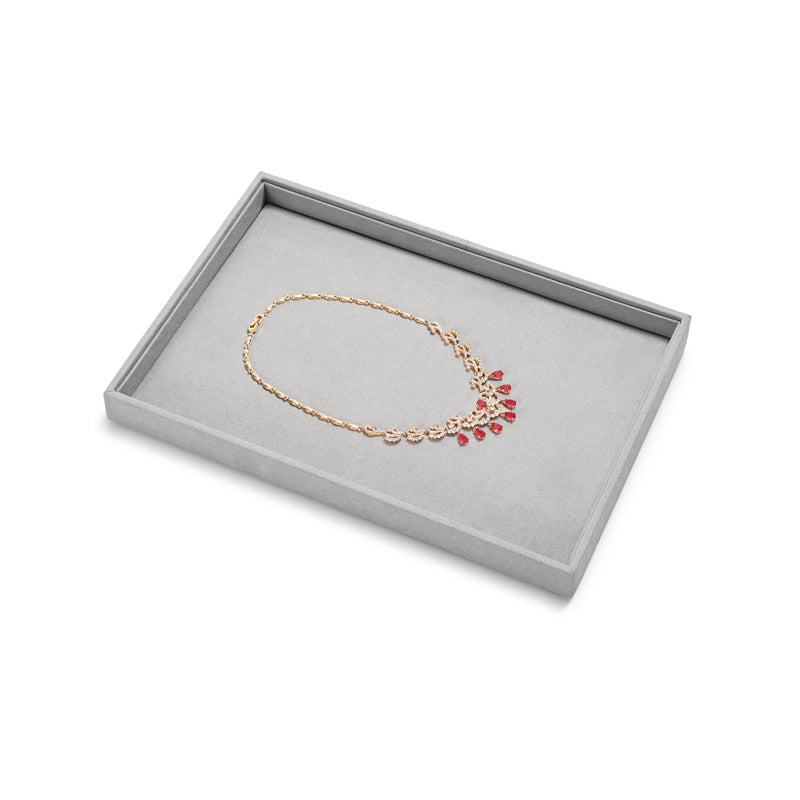 Gray Microfiber Jewelry Display Tray