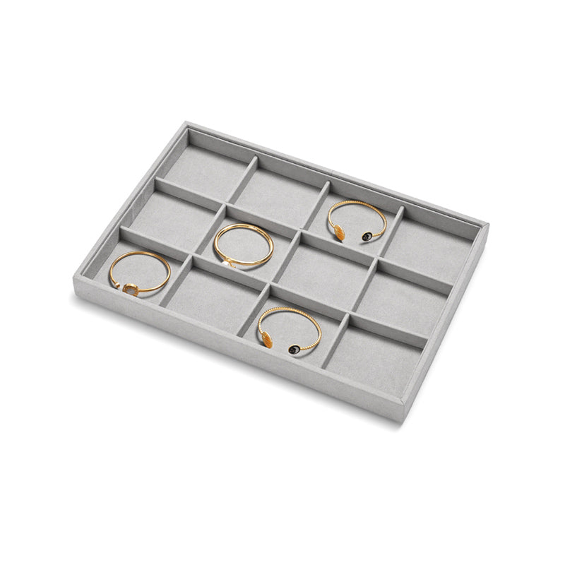 Gray Microfiber Jewelry Display Tray