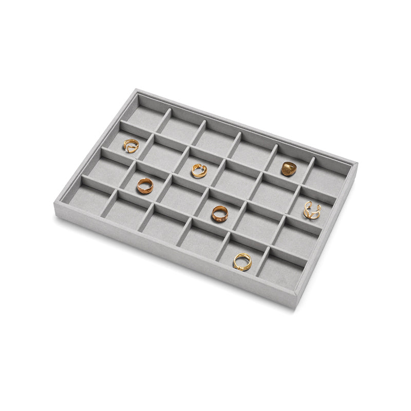 Gray Microfiber Jewelry Display Tray
