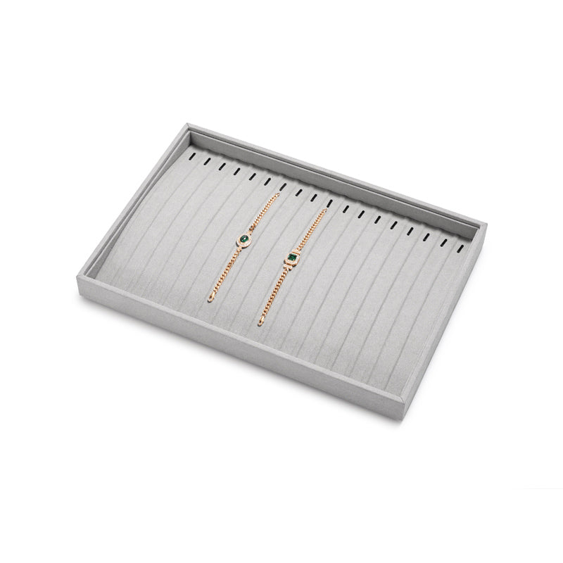 Gray Microfiber Jewelry Display Tray