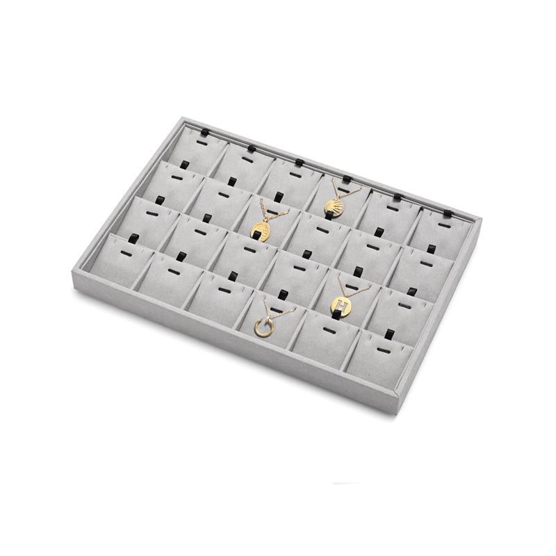 Gray Microfiber Jewelry Display Tray