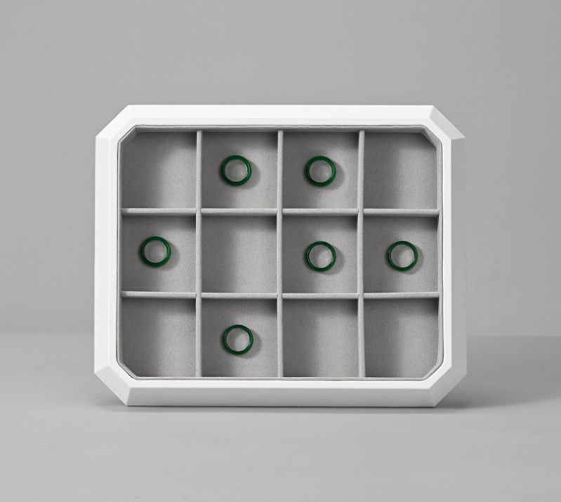 Gray Microfiber Jewelry Tray