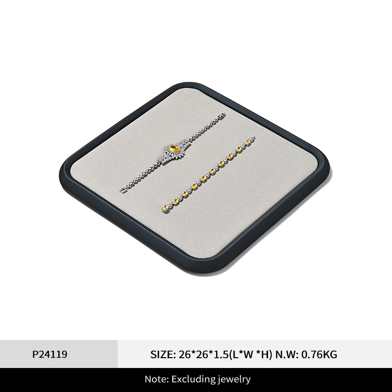 PU Leather Velvet Jewelry Display Tray