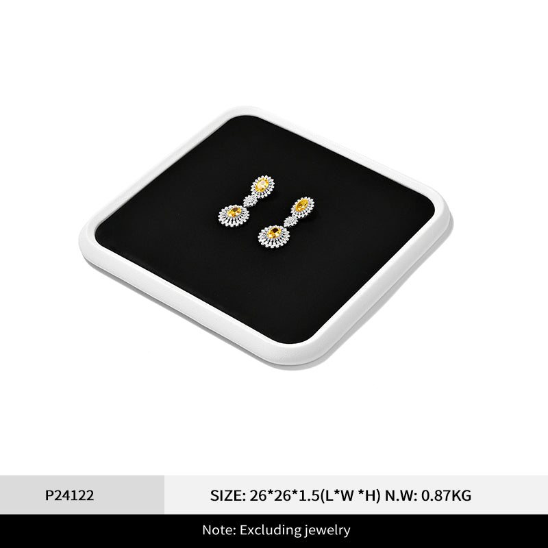 PU Leather Velvet Jewelry Display Tray
