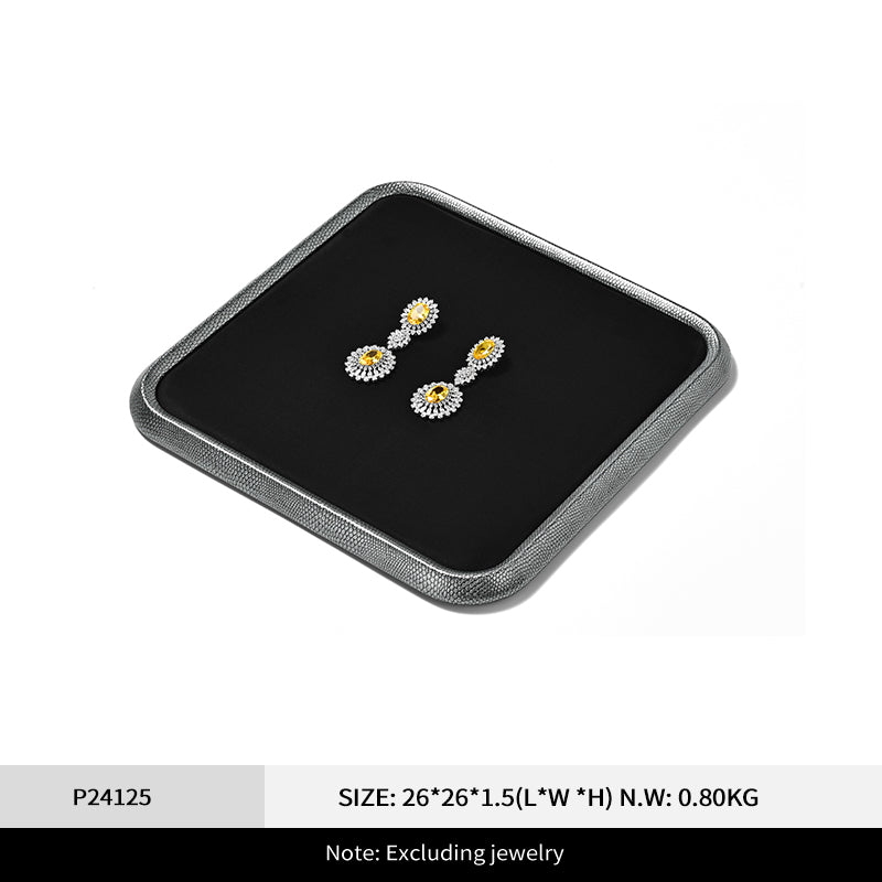 PU Leather Velvet Jewelry Display Tray