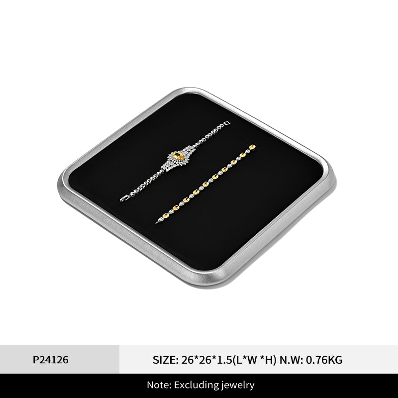 PU Leather Velvet Jewelry Display Tray