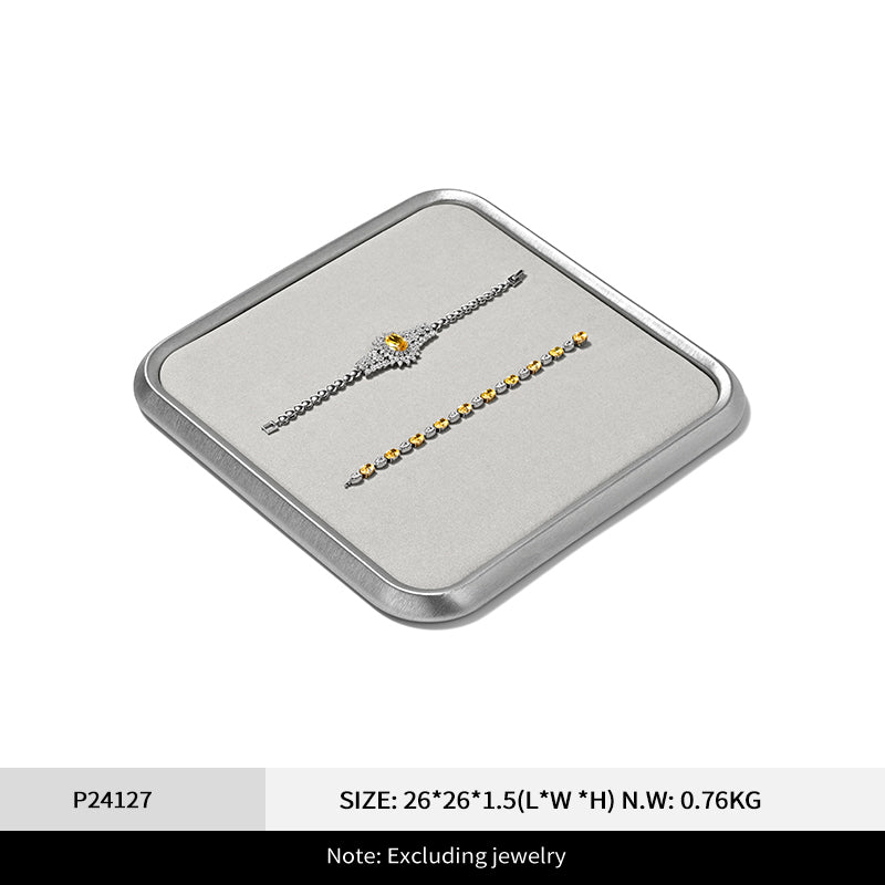 PU Leather Velvet Jewelry Display Tray