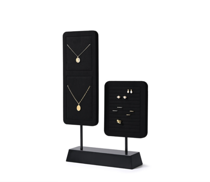 Black Microfiber Jewelry Display Stand