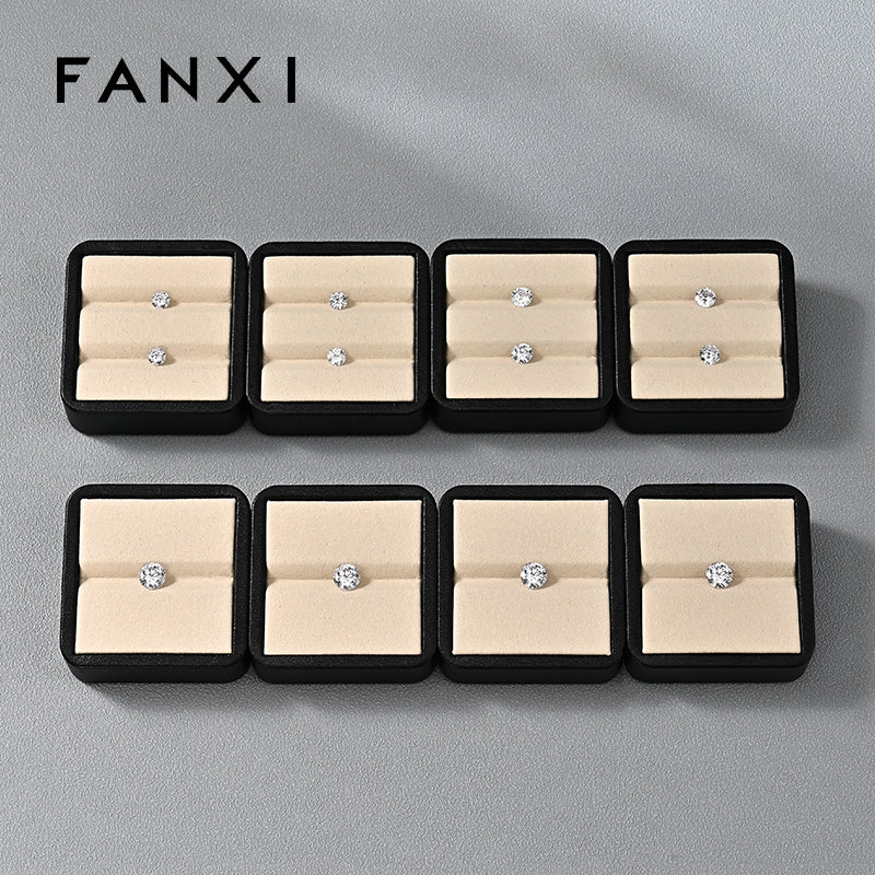Beige Microfiber Jewelry Box