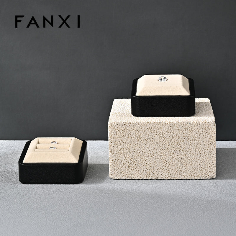 Beige Microfiber Jewelry Box