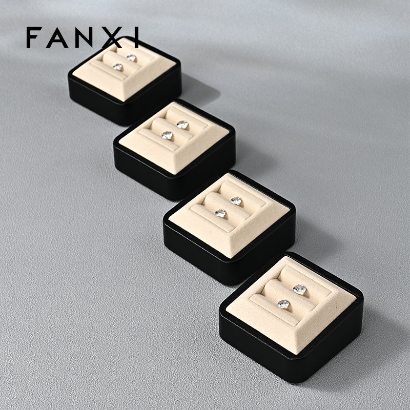 Beige Microfiber Jewelry Box