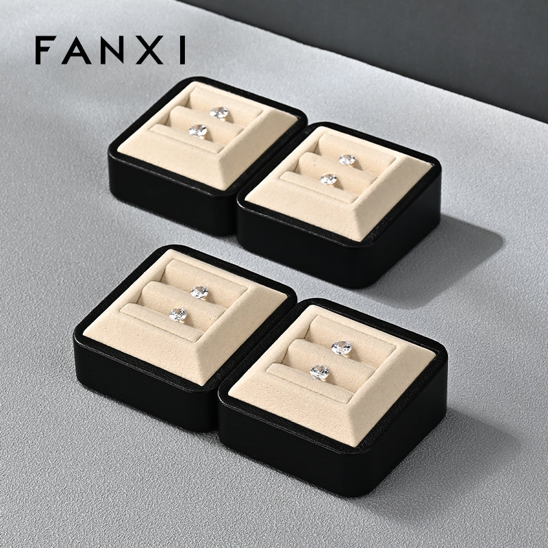 Beige Microfiber Jewelry Box