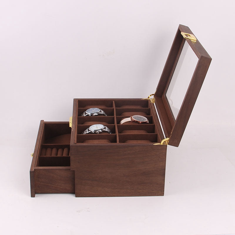 Retro solid wood watch box — view 1