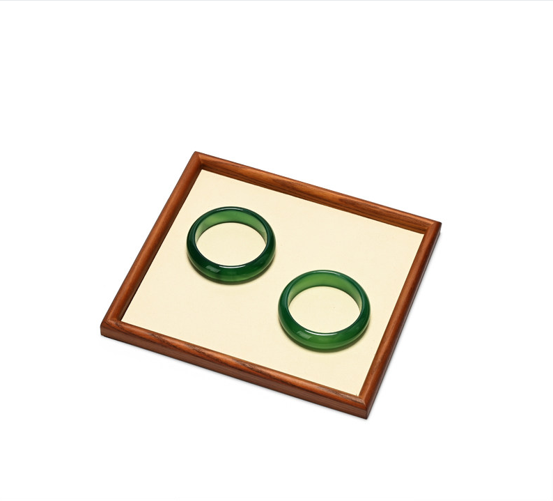 Gray Wooden Jewelry Display Tray
