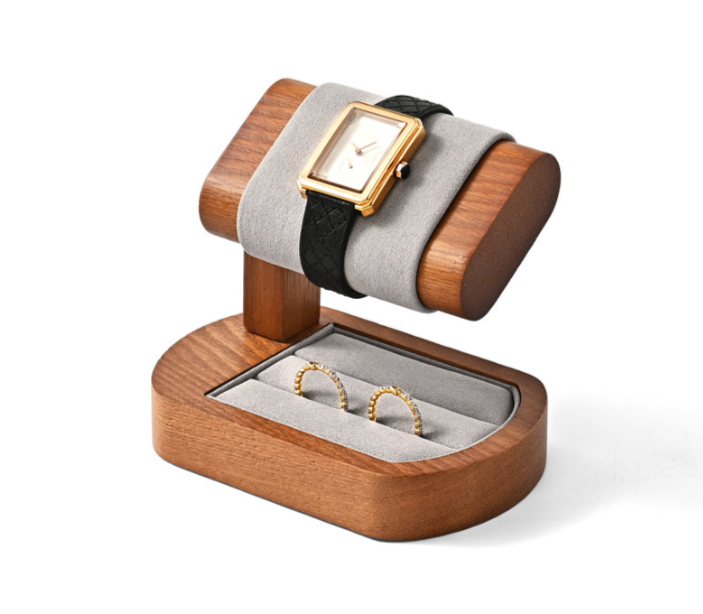 Gray Wooden Jewelry Display Stand