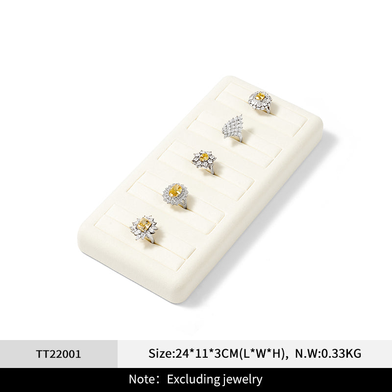 Beige Microfiber Jewelry Tray